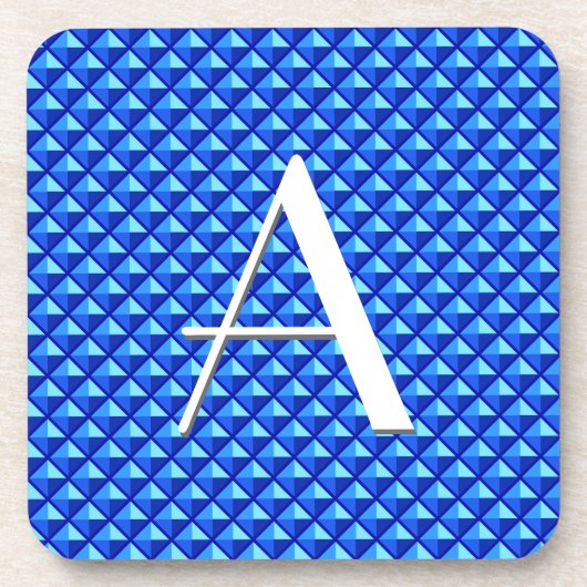 Saphir blau, Emaille-Look, gegossenes Gitter Getränkeuntersetzer (Vorderseite)