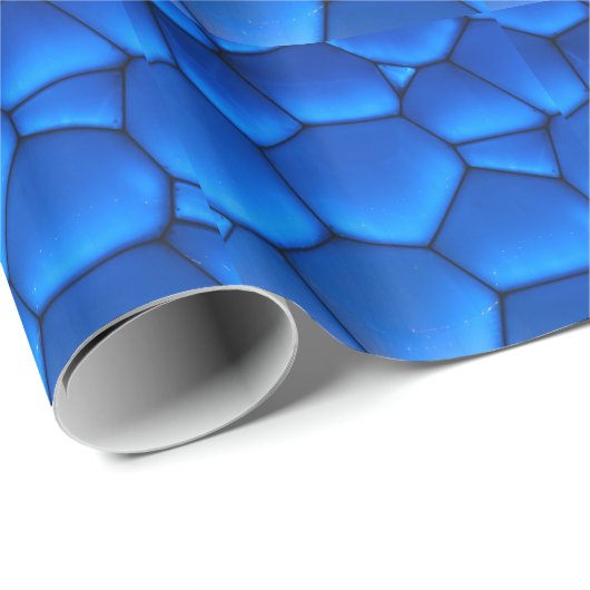 Saphir-blaue Drache-Skala Geschenkpapier (Rolleneckpunkt)