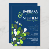 Saphir-blaue u. tadellose grüne einladung (Vorne/Hinten)