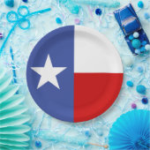 Saphir-blaue und rote Texas-Flagge Pappteller (Party)