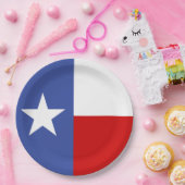 Saphir-blaue und rote Texas-Flagge Pappteller (Party)