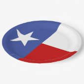 Saphir-blaue und rote Texas-Flagge Pappteller (Schrägansicht)