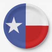 Saphir-blaue und rote Texas-Flagge Pappteller (Vorderseite)