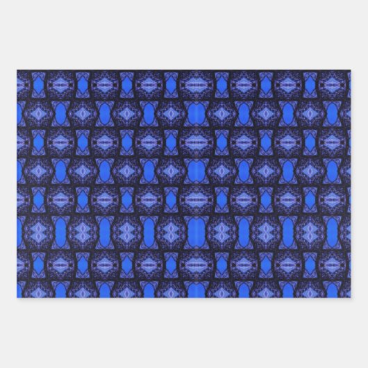 Saphir blauer Himmel geometrisch schöne elektrisch Geschenkpapier Set (Vorderseite 3)