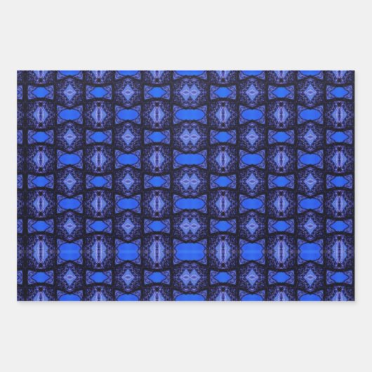 Saphir blauer Himmel geometrisch schöne elektrisch Geschenkpapier Set (Vorderseite)
