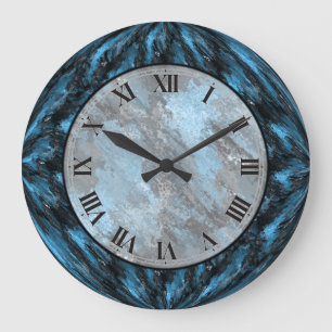 Saphir-blaues Imitat-Marmorwand-Uhr Große Wanduhr