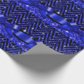 Saphir des Glitzer Zickzack Bling Diamant-Bogens | Geschenkpapier (Ecke)