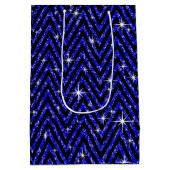 Saphir des Glitzer Zickzack Bling Diamant-Bogens | Mittlere Geschenktüte (Rückseite)