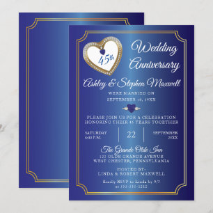 Saphir Diamanten 45. Hochzeitstag-Party Einladung