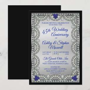 Saphir Diamantene Hochzeit 45 Jahre Hochzeitfeier Einladung