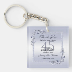 Saphir-Edelstein & Glitter 45. Hochzeitstag K Schlüsselanhänger