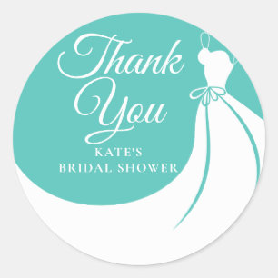 Saphir-Elegantes-Kleid-Brautparty Runder Aufkleber