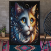 Saphir Gaze: Eine Katze mit blauen Augen Poster