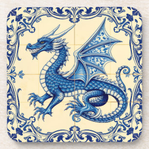 Saphir-Himmel-Drache-Rollercoaster Getränkeuntersetzer