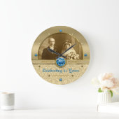 Saphir-Hochzeits-Jahrestags-blaues Große Wanduhr (Zuhause)