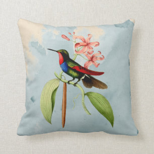 Saphir-Kolibri-Wasserfarben-Kissen Kissen