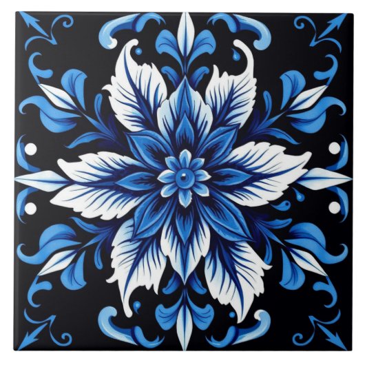 Saphir-Mandala-Fliese Fliese (Vorderseite)