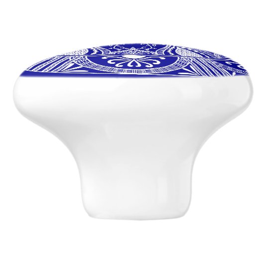 Saphir-Mandala Keramikknauf (Seitenansicht)