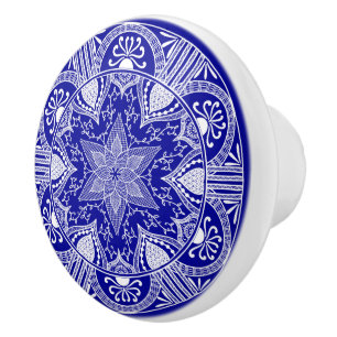 Saphir-Mandala Keramikknauf