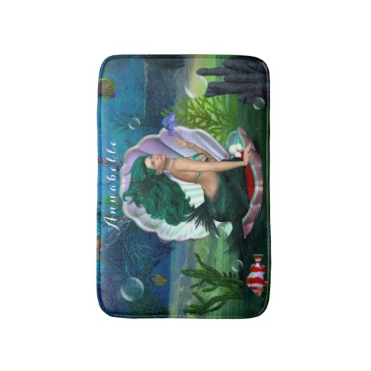 Saphir-Meerjungfrau Badematte (Vorderseite Vertikal)