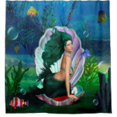 Saphir-Meerjungfrau Duschvorhang (Vorderseite)