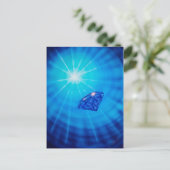 Saphir mit Diamantschliff Postkarte (Stehend Vorderseite)