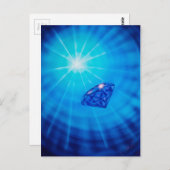 Saphir mit Diamantschliff Postkarte (Vorne/Hinten)