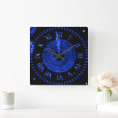 Saphir-Mitternachtsuhr Quadratische Wanduhr (Zuhause)