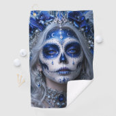 Saphir-Mond-Calavera – Blauer Himmel Golfhandtuch (Insitu)