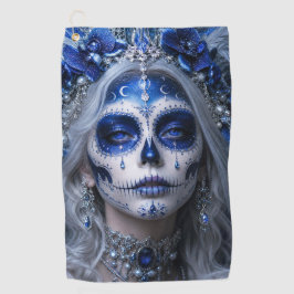 Saphir-Mond-Calavera – Blauer Himmel Golfhandtuch