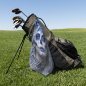 Saphir-Mond-Calavera – Blauer Himmel Golfhandtuch (Gras)