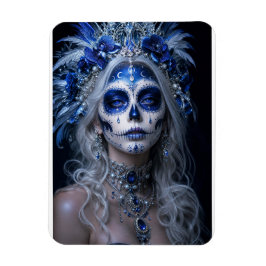 Saphir-Mond-Calavera – Blauer Himmel Magnet