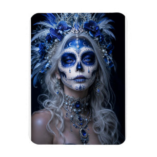 Saphir-Mond-Calavera – Blauer Himmel  Magnet