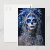 Saphir-Mond-Calavera – Blauer Himmel Postkarte (Vorne/Hinten)