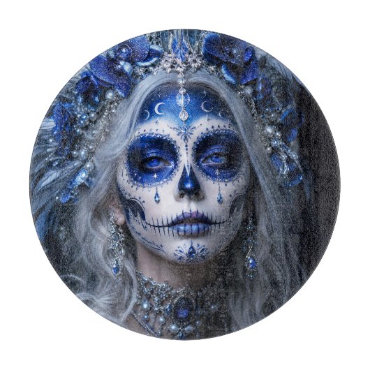Saphir-Mond-Calavera – Blauer Himmel Schneidebrett (Vorderseite)