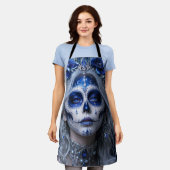 Saphir-Mond-Calavera – Blauer Himmel Schürze (Getragen)