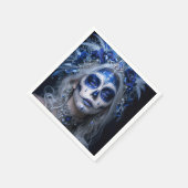 Saphir-Mond-Calavera – Blauer Himmel Serviette (Ecke)