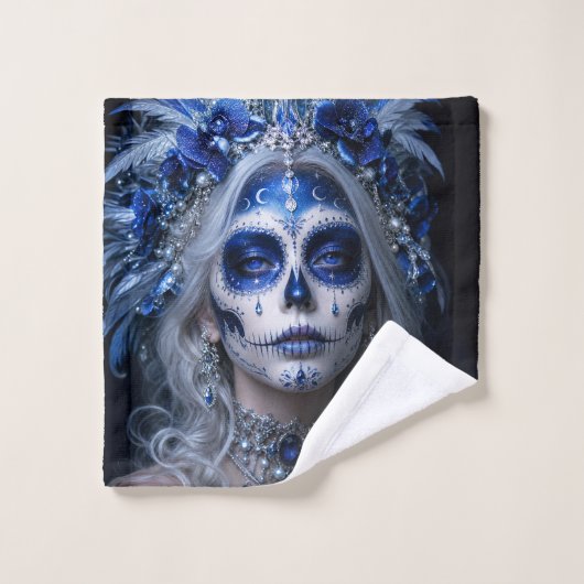 Saphir-Mond-Calavera – Blauer Himmel Waschlappen (Waschlappen)