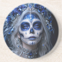 Saphir-Mond-Calavera – Blaues Himmelsgewölbe Getränkeuntersetzer