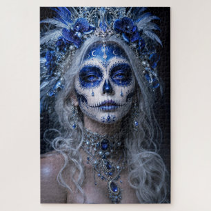 Saphir-Mond-Calavera – Blaues Himmelsgewölbe Puzzle