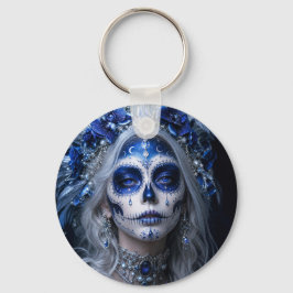 Saphir-Mond-Calavera – Blaues Himmelsgewölbe Schlüsselanhänger