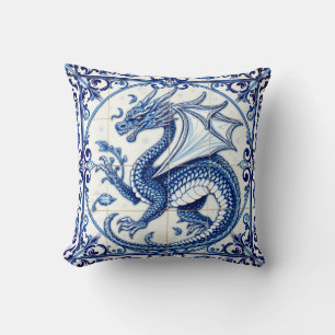 Saphir-Mond-Drache-Kissen Kissen