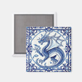 Saphir-Mond-Drache-Magnet Magnet (Vorderseite/Rückseite)