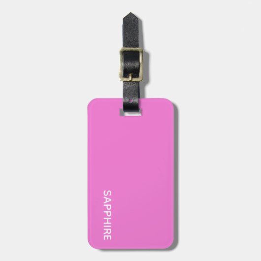 Saphir pink farbname gepäckanhänger (Vorderseite vertikal)
