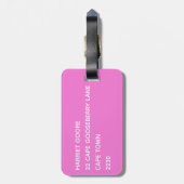 Saphir pink farbname gepäckanhänger (Rückseite vertikal)