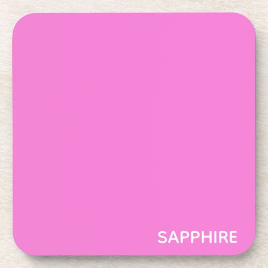 Saphir pink farbname getränkeuntersetzer (Vorderseite)