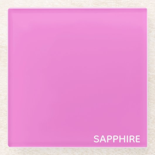 Saphir pink farbname glasuntersetzer (Vorderseite)