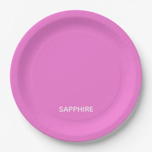 Saphir pink farbname pappteller (Vorderseite)