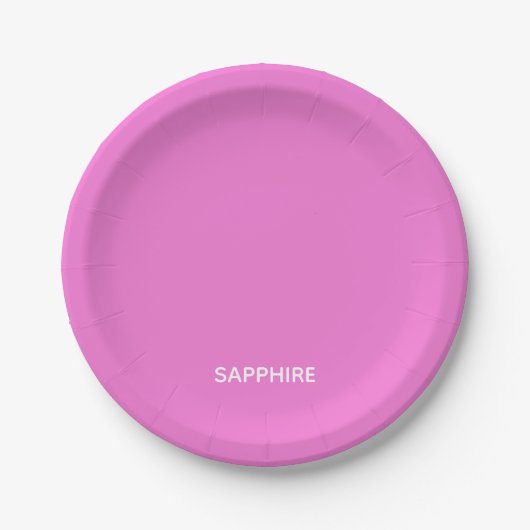 Saphir pink farbname pappteller (Vorderseite)