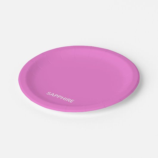Saphir pink farbname pappteller (Schrägansicht)